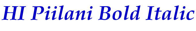 HI Piilani Bold Italic 字体